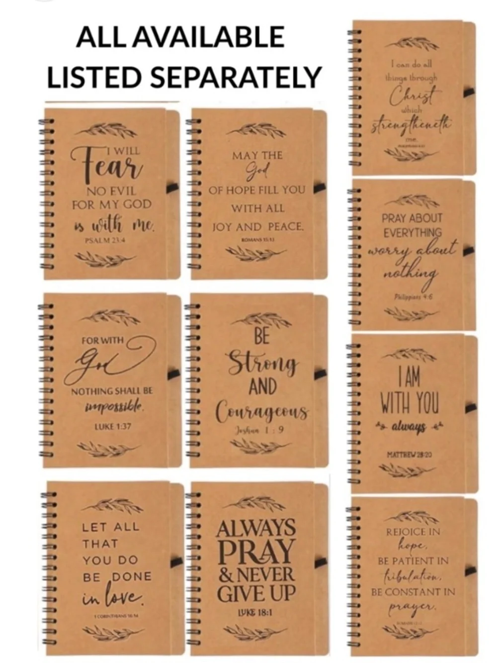 Christian Scripture Notebook & Bamboo Pen Gift Set JOSHUA 1:9 NEW